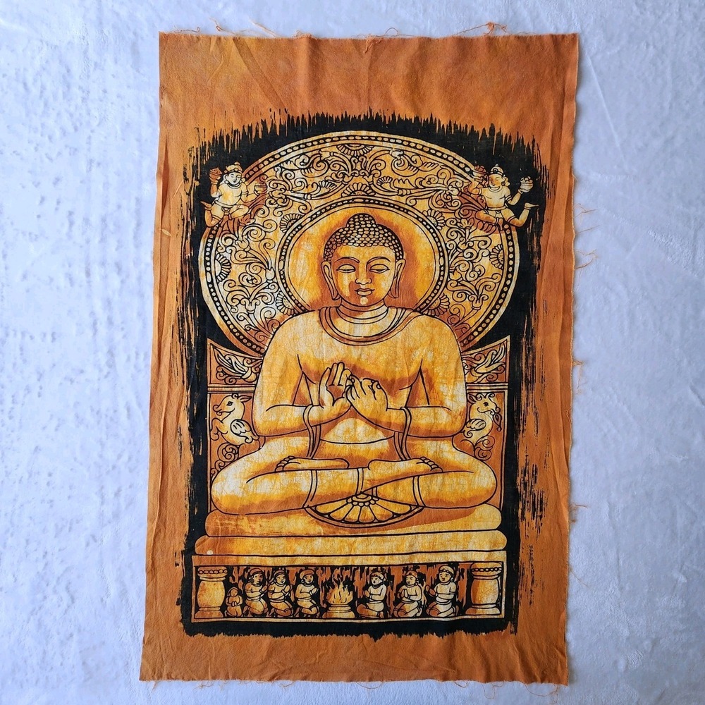 Buddha Batik Wall Hanging Buddhist Tapestry Meditation‎ Poster Yoga Decor Indian